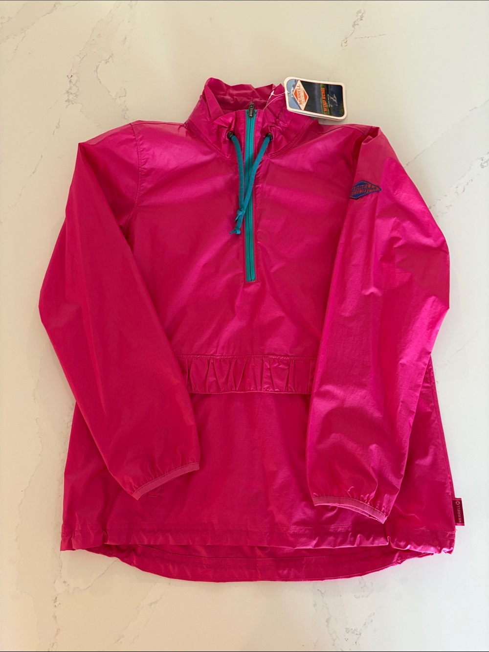 Merrell Origins Wind Rush Wind breaker Bright Pink Jacket Pullover Size XS - Picture 3 of 9